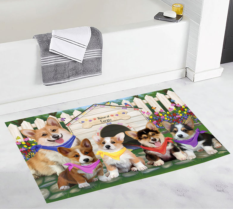Spring Dog House Corgi Dogs Bath Mat