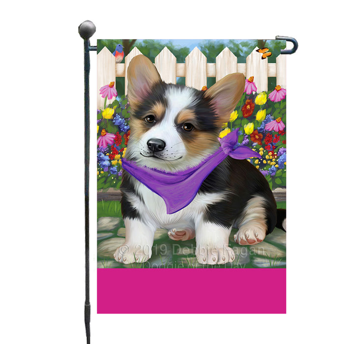 Personalized Spring Floral Corgi Dog Custom Garden Flags GFLG-DOTD-A62843