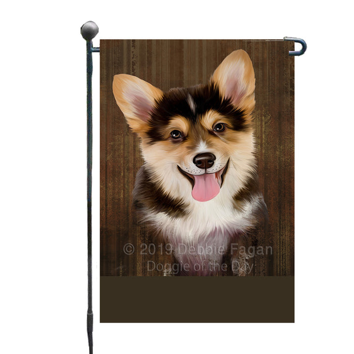 Personalized Rustic Corgi Dog Custom Garden Flag GFLG63502