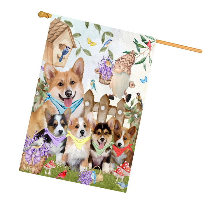 Corgi Dogs House Flag: Explore a Variety of Designs, Custom, Personalized, Weather Resistant, Double-Sided, Home Outside Yard Decor for Dog and Pet Lovers