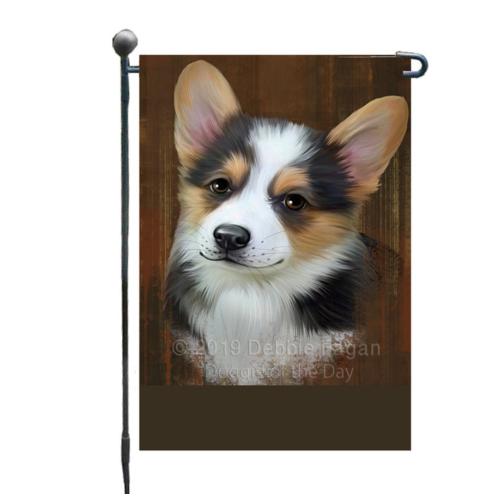 Personalized Rustic Corgi Dog Custom Garden Flag GFLG63503