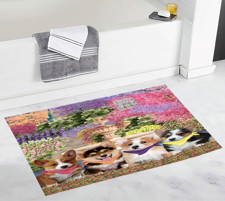 Corgi Bath Mat: Non-Slip Bathroom Rug Mats, Custom, Explore a Variety of Designs, Personalized, Gift for Pet and Dog Lovers