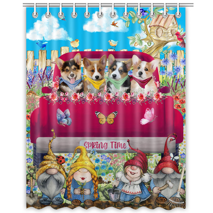 Corgi Shower Curtain: Explore a Variety of Designs, Halloween Bathtub Curtains for Bathroom with Hooks, Personalized, Custom, Gift for Pet and Dog Lovers