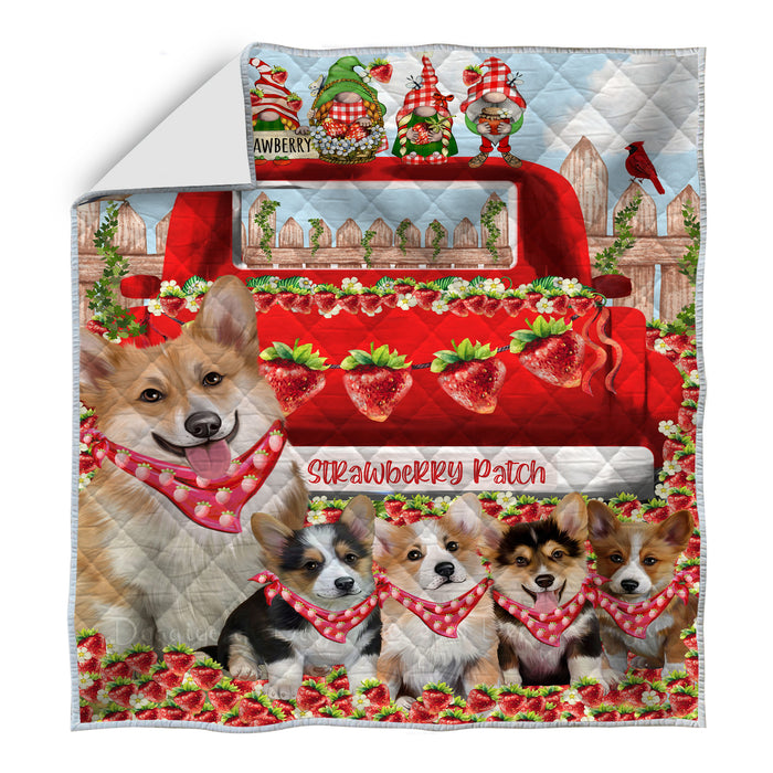 Corgi Bedspread Quilt, Bedding Coverlet Quilted, Explore a Variety of Designs, Personalized, Custom, Dog Gift for Pet Lovers