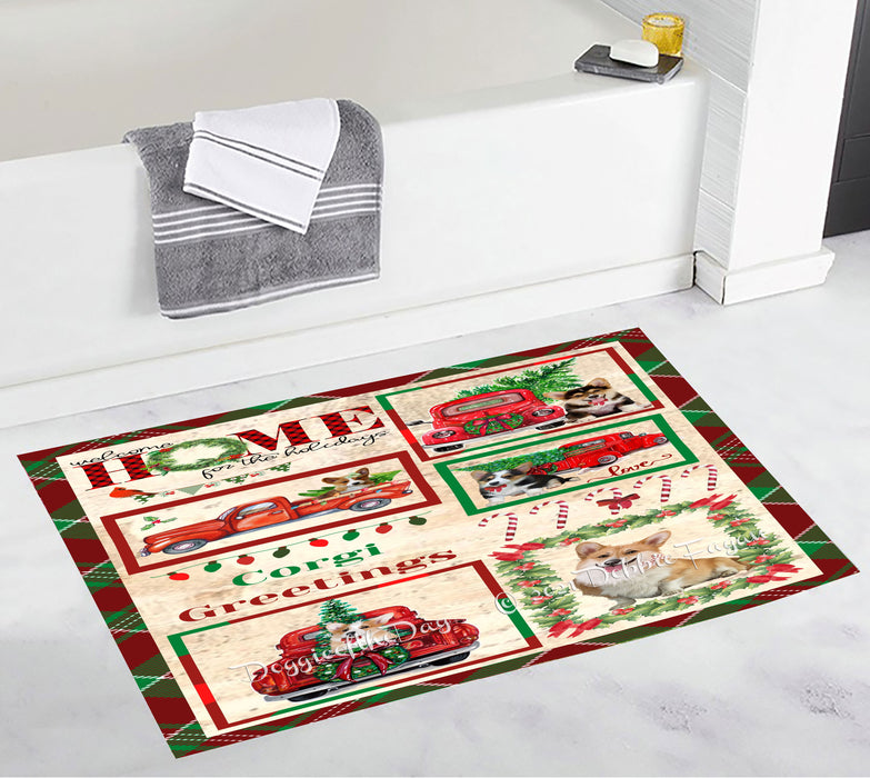 Welcome Home for Christmas Holidays Cocker Spaniel Dogs Bathroom Rugs with Non Slip Soft Bath Mat for Tub BRUG54337
