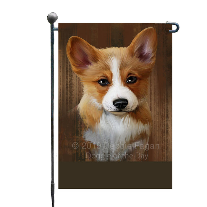 Personalized Rustic Corgi Dog Custom Garden Flag GFLG63505