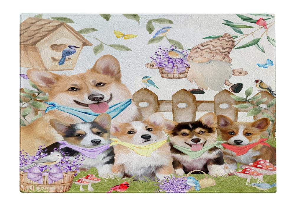 Corgi Cutting Board for Kitchen, Tempered Glass Scratch and Stain Resistant, Explore a Variety of Designs, Custom, Personalized, Dog Gift for Pet Lovers