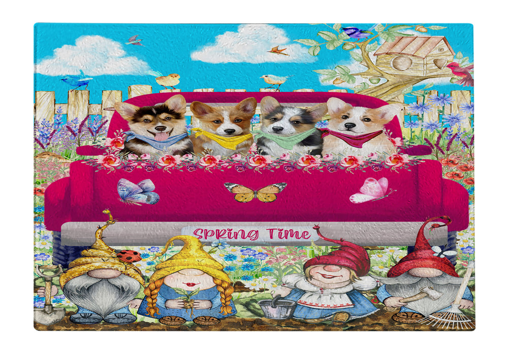 Corgi Cutting Board for Kitchen, Tempered Glass Scratch and Stain Resistant, Explore a Variety of Designs, Custom, Personalized, Dog Gift for Pet Lovers