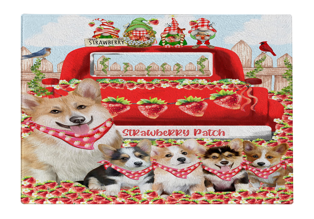 Corgi Cutting Board for Kitchen, Tempered Glass Scratch and Stain Resistant, Explore a Variety of Designs, Custom, Personalized, Dog Gift for Pet Lovers