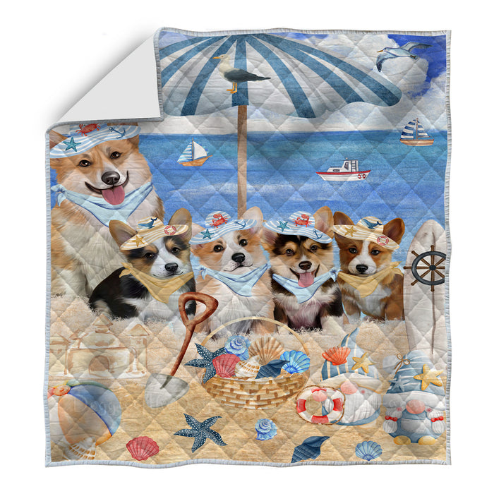 Corgi Bed Quilt, Explore a Variety of Designs, Personalized, Custom, Bedding Coverlet Quilted, Pet and Dog Lovers Gift