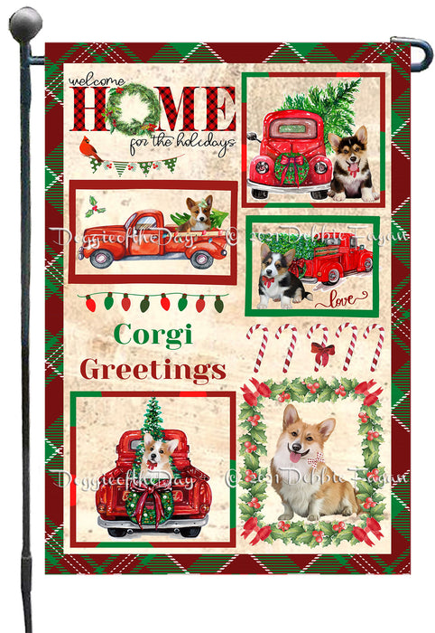 Welcome Home for Christmas Holidays Corgi Dogs Garden Flag GFLG67001