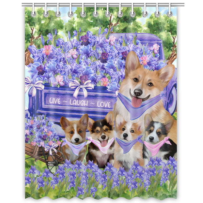 Corgi Shower Curtain, Personalized Bathtub Curtains for Bathroom Decor with Hooks, Explore a Variety of Designs, Custom, Pet Gift for Dog Lovers