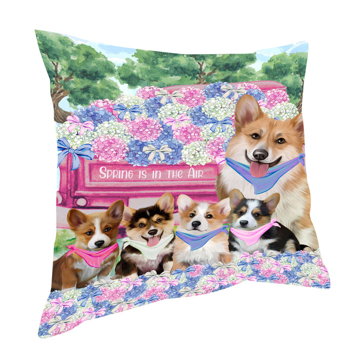 Corgi Pillow, Cushion Throw Pillows for Sofa Couch Bed, Explore a Variety of Designs, Custom, Personalized, Dog and Pet Lovers Gift