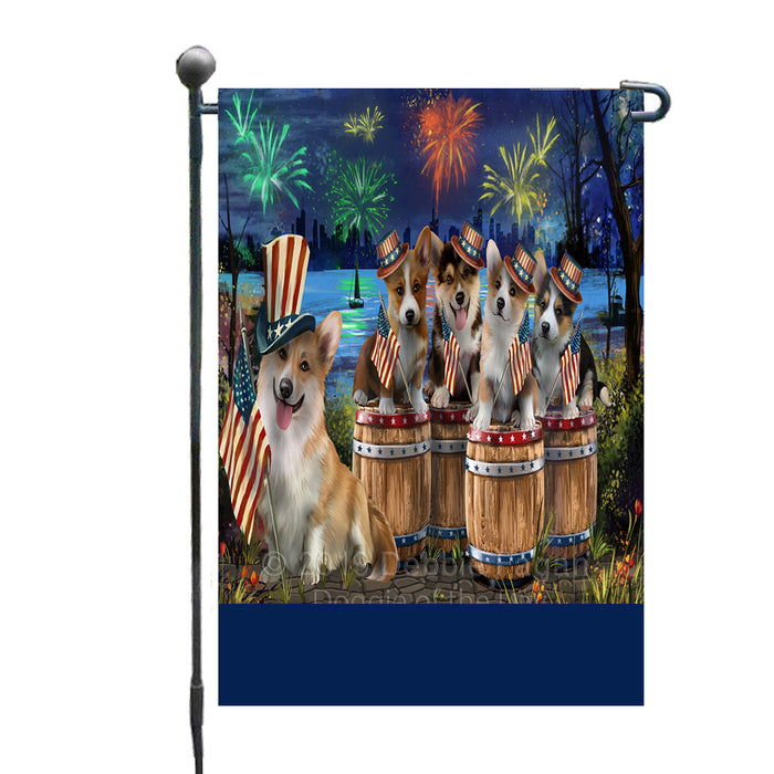 Personalized 4th of July Firework Corgi Dogs Custom Garden Flags GFLG-DOTD-A57897