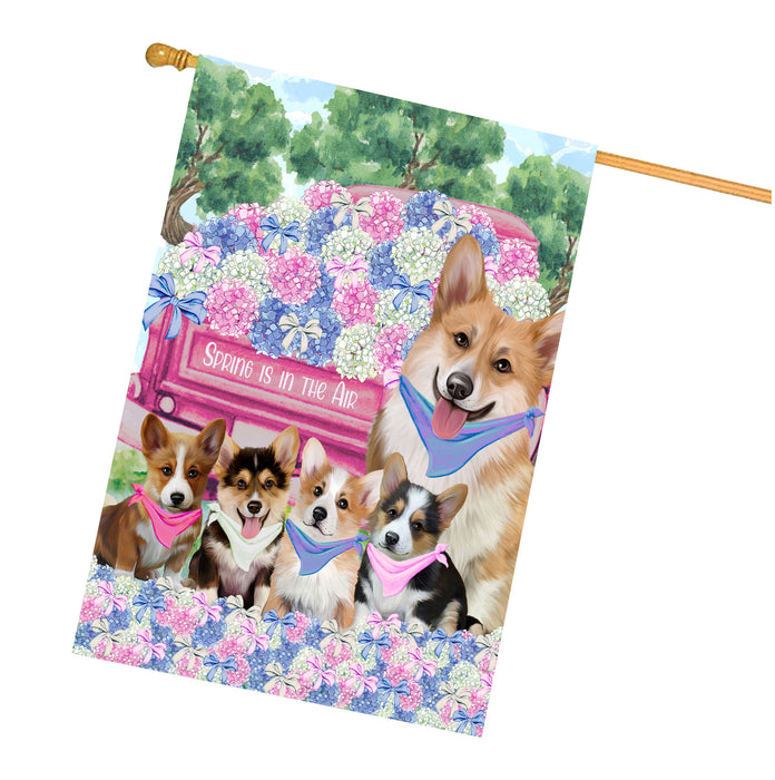 Corgi Dogs House Flag: Explore a Variety of Personalized Designs, Double-Sided, Weather Resistant, Custom, Home Outside Yard Decor for Dog and Pet Lovers