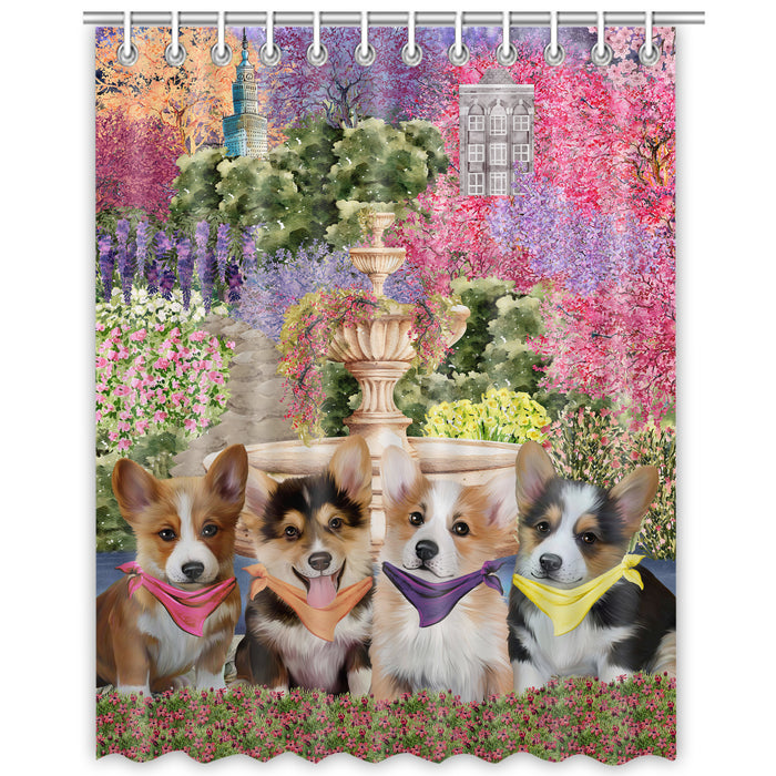 Corgi Shower Curtain, Explore a Variety of Personalized Designs, Custom, Waterproof Bathtub Curtains with Hooks for Bathroom, Dog Gift for Pet Lovers