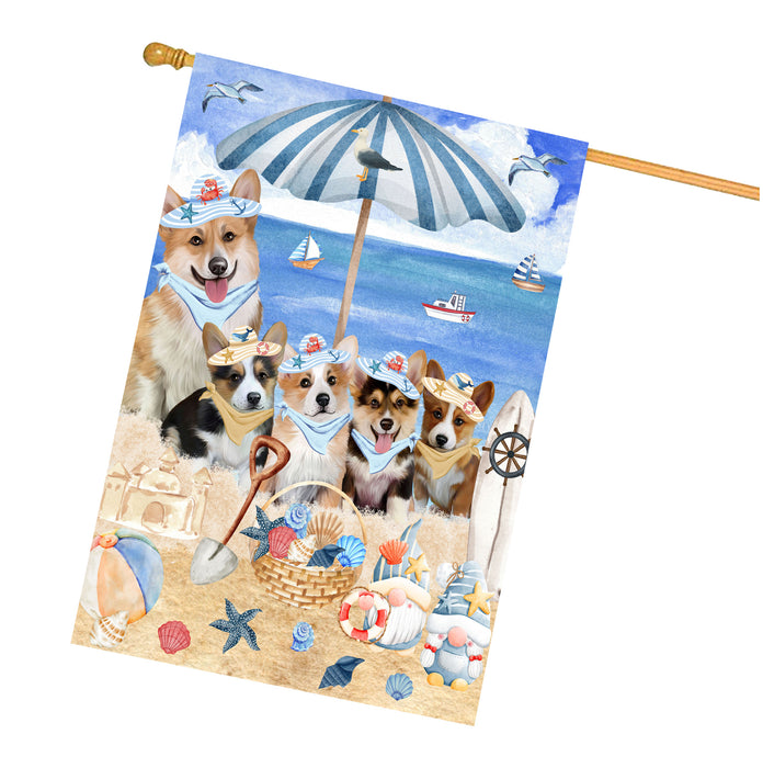Corgi Dogs House Flag, Double-Sided Home Outside Yard Decor, Explore a Variety of Designs, Custom, Weather Resistant, Personalized, Gift for Dog and Pet Lovers