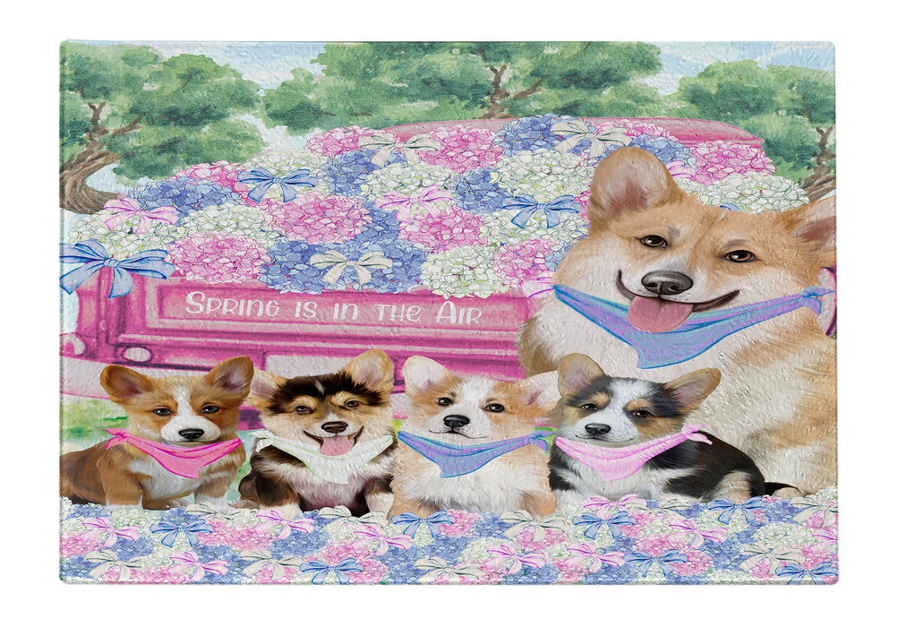 Corgi Cutting Board for Kitchen, Tempered Glass Scratch and Stain Resistant, Explore a Variety of Designs, Custom, Personalized, Dog Gift for Pet Lovers