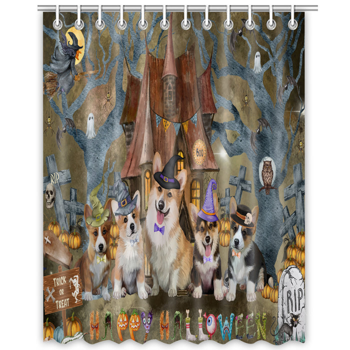 Corgi Shower Curtain, Custom Bathtub Curtains with Hooks for Bathroom, Explore a Variety of Designs, Personalized, Gift for Pet and Dog Lovers