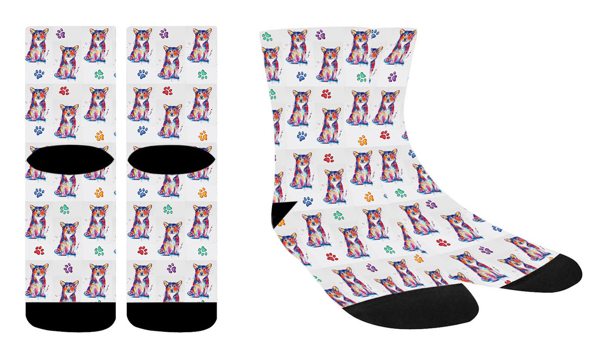 Watercolor Corgi Dogs Women's Socks
