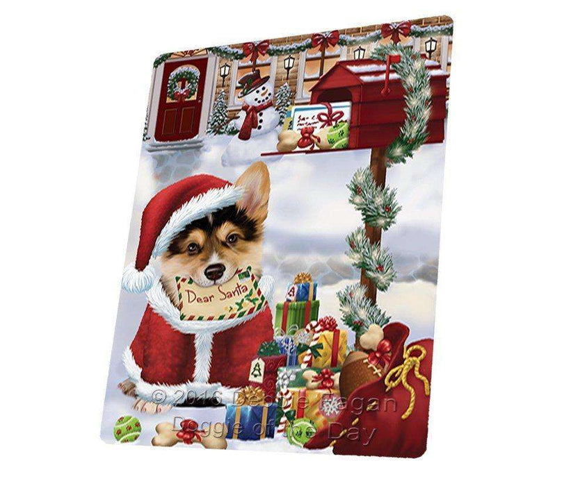 Corgis Dear Santa Letter Christmas Holiday Mailbox Dog Art Portrait Print Woven Throw Sherpa Plush Fleece Blanket