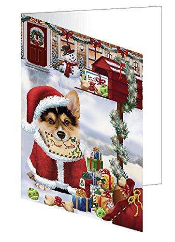 Corgis Dear Santa Letter Christmas Holiday Mailbox Dog Handmade Artwork Assorted Pets Greeting Cards and Note Cards with Envelopes for All Occasions and Holiday Seasons