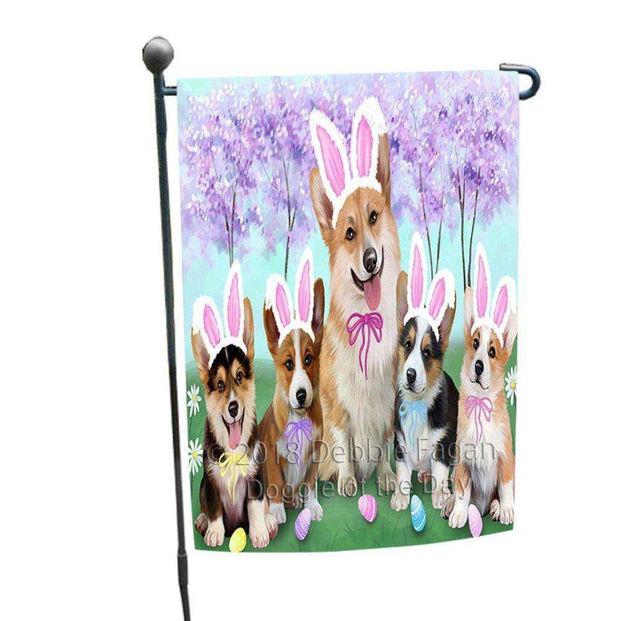 Corgis Dog Easter Holiday Garden Flag GFLG49023
