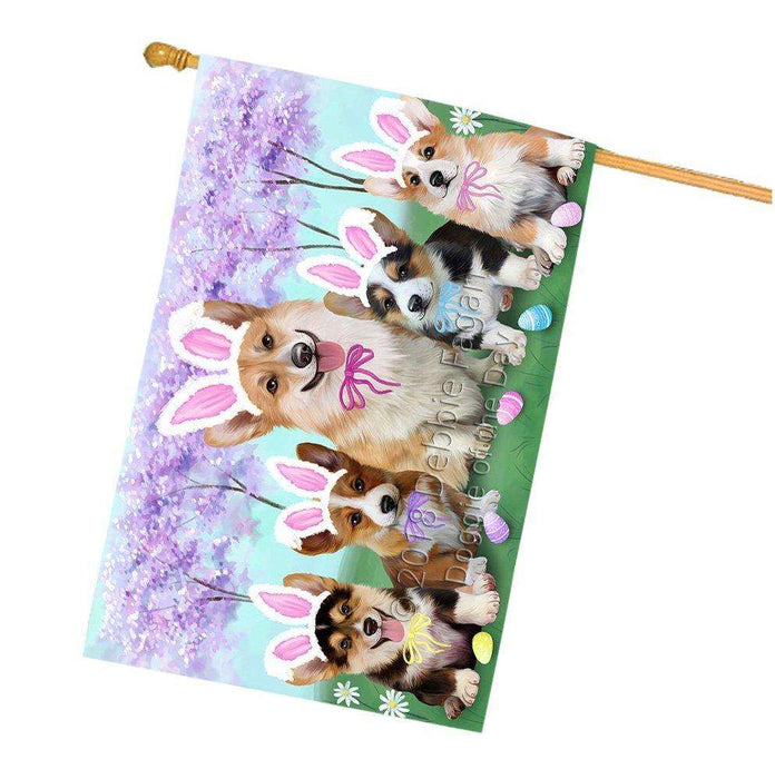 Corgis Dog Easter Holiday House Flag FLG49079