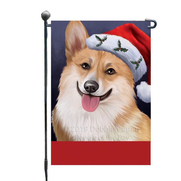 Personalized Christmas Holidays Corgi Dog Wearing Santa Hat Portrait Head Custom Garden Flags GFLG-DOTD-A59823