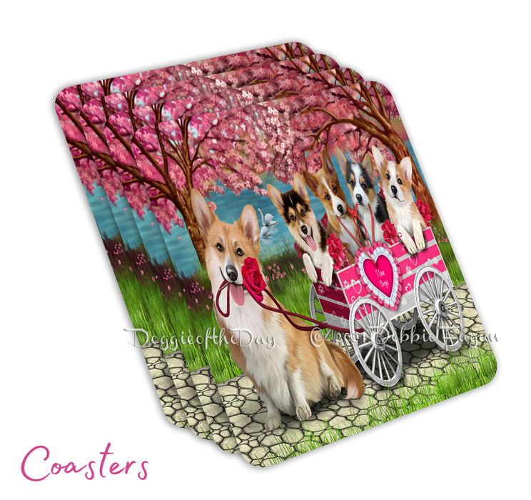 Mother's Day Gift Basket Corgi Dogs Blanket, Pillow, Coasters, Magnet, Coffee Mug and Ornament