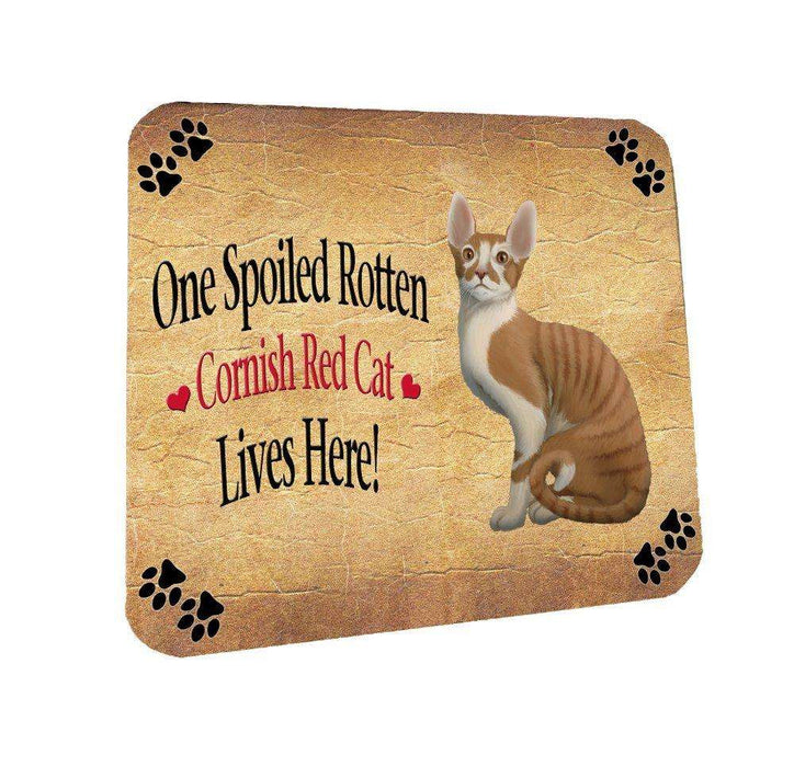 Cornish Red Spoiled Rotten Cat Coasters Set of 4