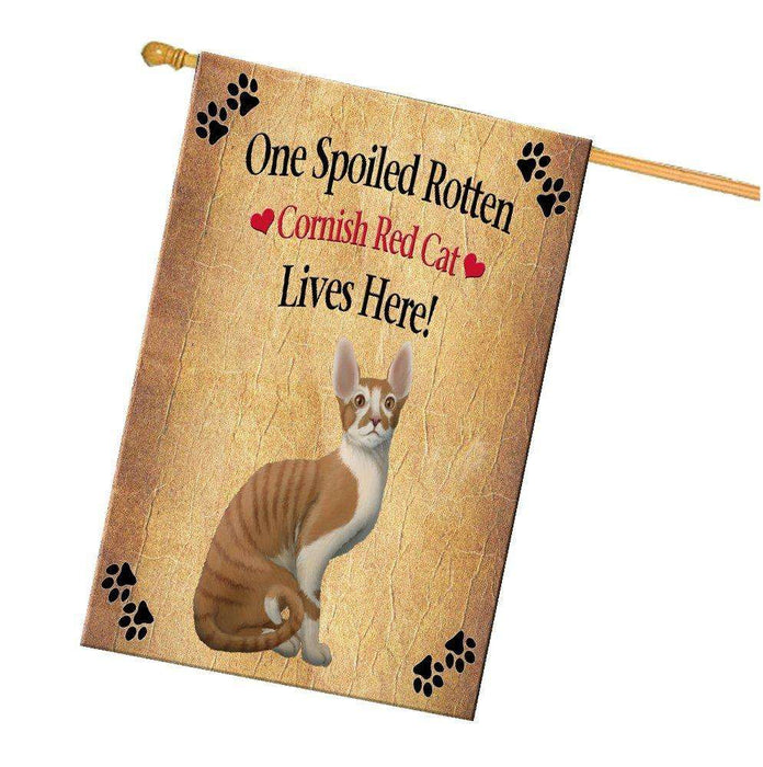 Cornish Red Spoiled Rotten Cat House Flag