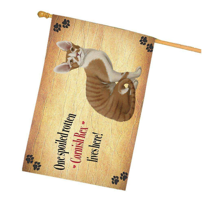 Cornish Rex Spoiled Rotten Cat House Flag