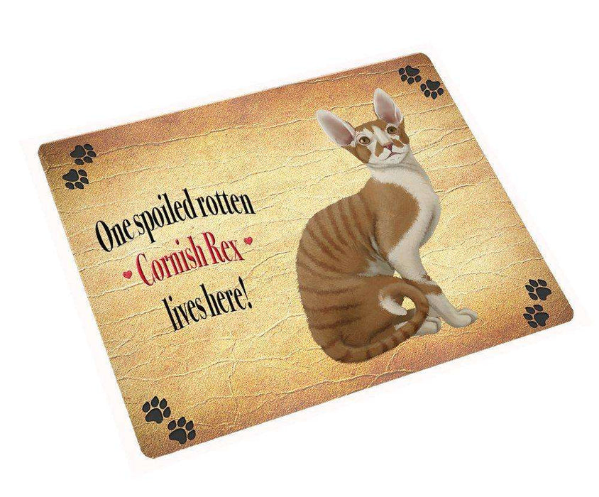 Cornish Rex Spoiled Rotten Cat Tempered Cutting Board