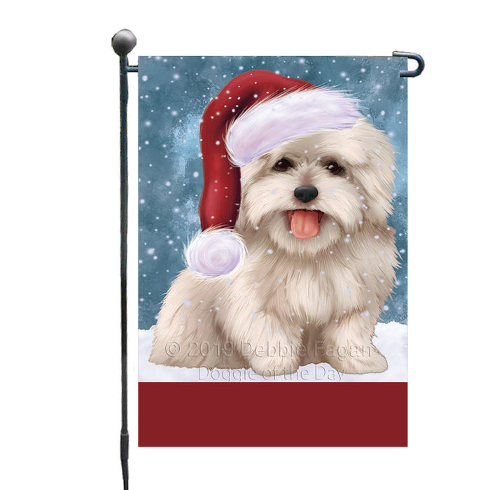 Personalized Let It Snow Happy Holidays Coton De Tulear Dog Custom Garden Flags GFLG-DOTD-A62341