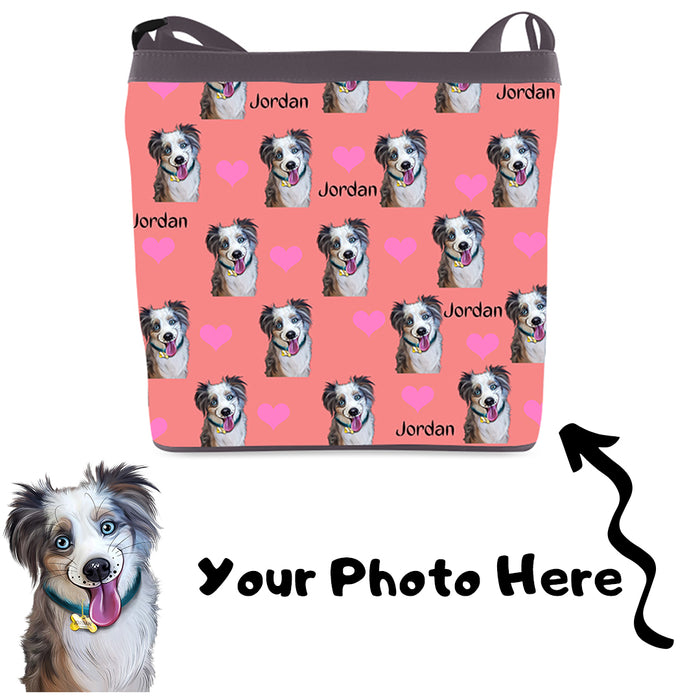 Custom Add Your Photo Here PET Dog Cat Photos on Crossbody Bags