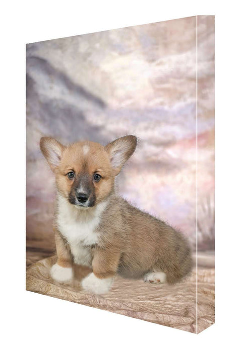 Cute Corgi Puppy Sitting Dog Canvas 18 x 24