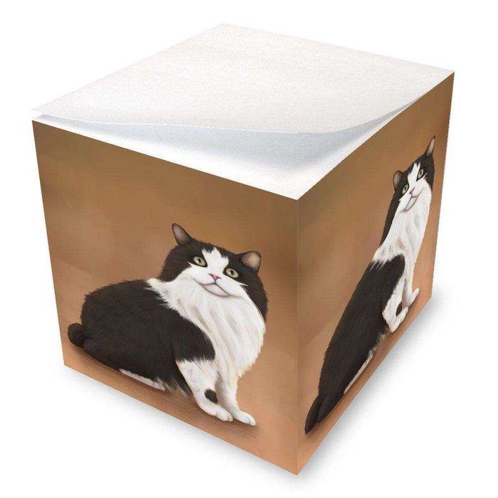 Cymric Black And White Cat Note Cube