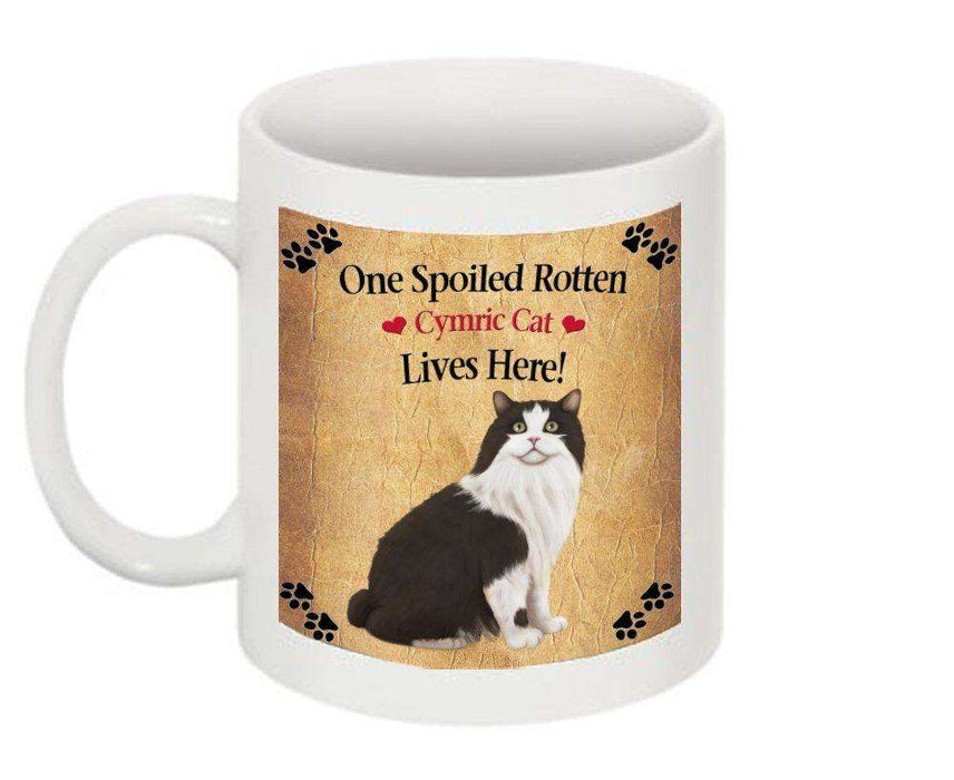 Cymric Black And White Spoiled Rotten Cat Mug