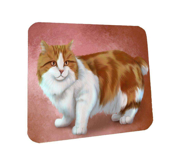 Cymric Orange And White Cat Coasters Set of 4