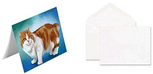 Cymric Orange And White Cat Handmade Artwork Assorted Pets Greeting Cards and Note Cards with Envelopes for All Occasions and Holiday Seasons