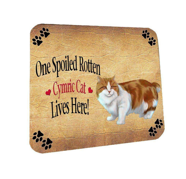 Cymric Orange And White Spoiled Rotten Cat Coasters Set of 4