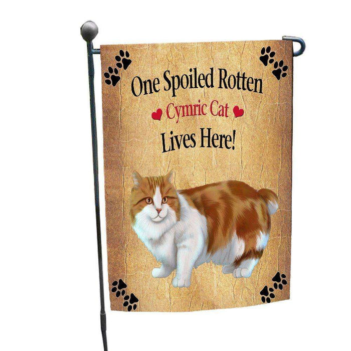 Cymric Orange And White Spoiled Rotten Cat Garden Flag