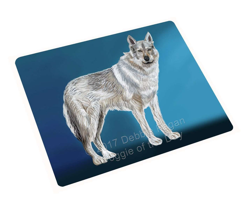 Czechoslovakian Wolfdog Dog Art Portrait Print Woven Throw Sherpa Plush Fleece Blanket