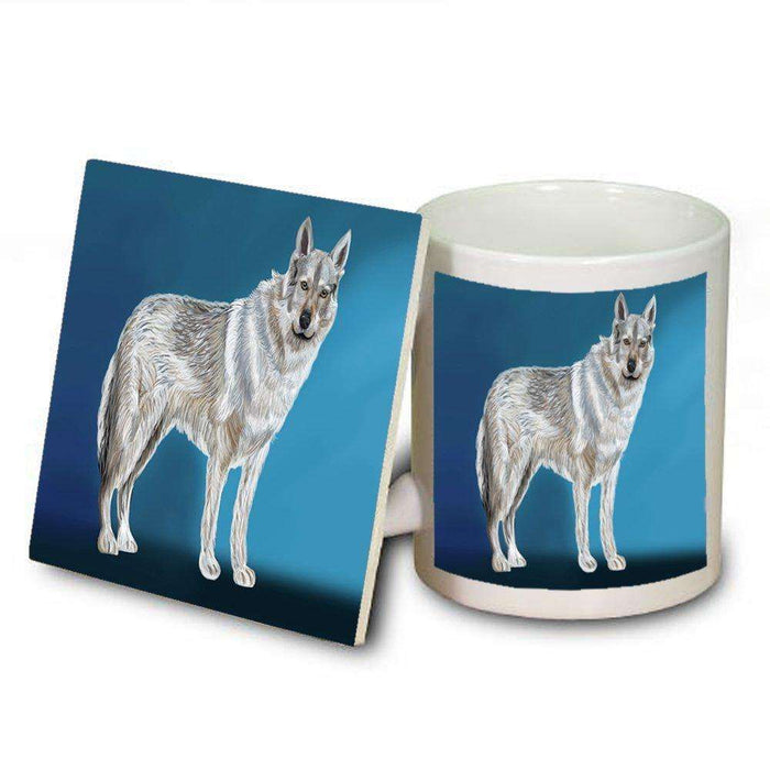 Czechoslovakian Wolfdog Dog Mug and Coaster Set