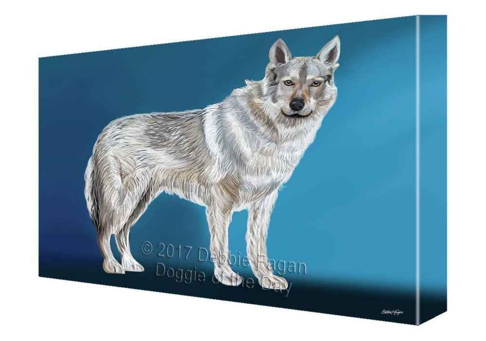 Czechoslovakian Wolfdog Dog Painting Printed on Canvas Wall Art Signed