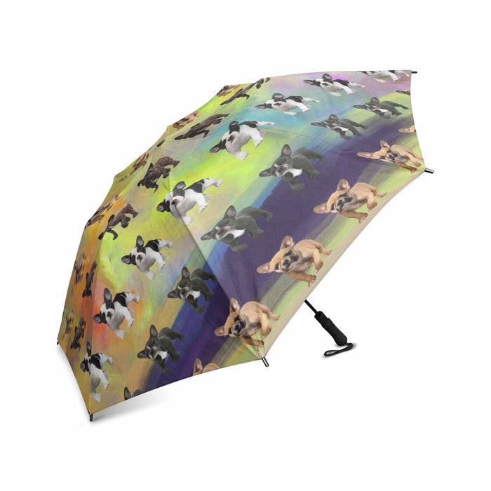 French Bulldogs  Semi-Automatic Foldable Umbrella