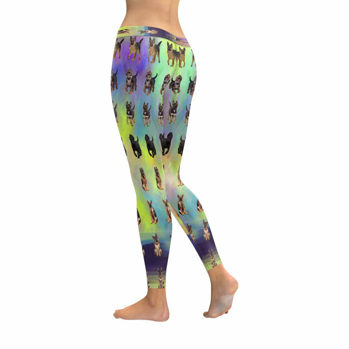 German Shepherd Dogs  All-Over Low Rise Leggings (Model L07) (Outside Serging)