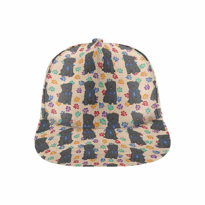 Women's All Over Rainbow Paw Print Affenpinscher Dog Snapback Hat Cap