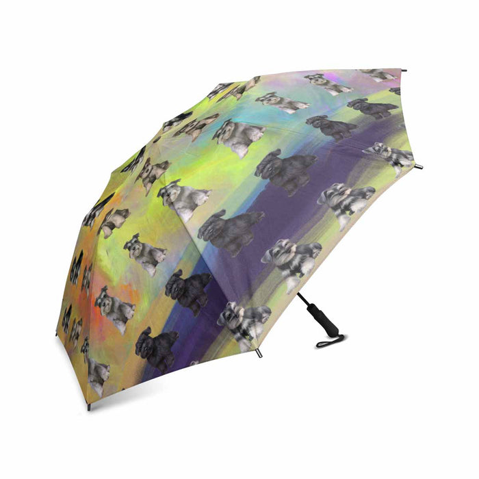 Schnauzer Dogs  Semi-Automatic Foldable Umbrella